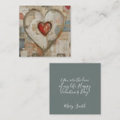 Vintage Abstract Hearts - Flat Note Card Mitteilungskarte (Vorne/Hinten)