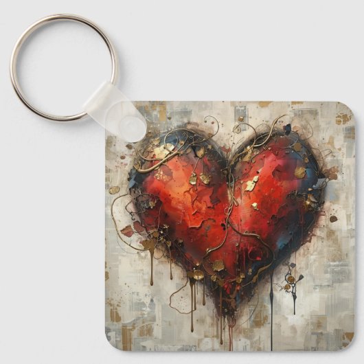 Vintage Abstract Hearts - Keychain  Schlüsselanhänger (Vorderseite)