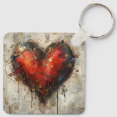 Vintage Abstract Hearts - Keychain Schlüsselanhänger (Rückseite)