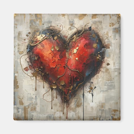 Vintage Abstract Hearts - Magnet (Vorne)