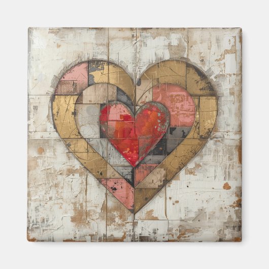 Vintage Abstract Hearts - Magnet (Vorne)