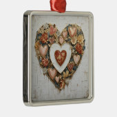 Vintage Abstract Hearts - Metal Ornament (Rechts)