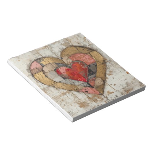 Vintage Abstract Hearts - Note Pad Notizblock (angewinkelt)