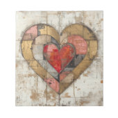 Vintage Abstract Hearts - Note Pad Notizblock (Vorderseite)