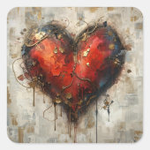 Vintage Abstract Hearts - Stickers (Vorderseite)