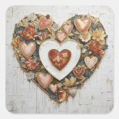 Vintage Abstract Hearts - Stickers (Vorderseite)