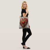 Vintage Abstract Hearts - Tote Bag Tasche (Am Model)