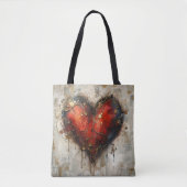 Vintage Abstract Hearts - Tote Bag Tasche (Vorderseite)