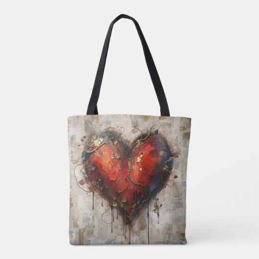 Vintage Abstract Hearts - Tote Bag Tasche (Rückseite)