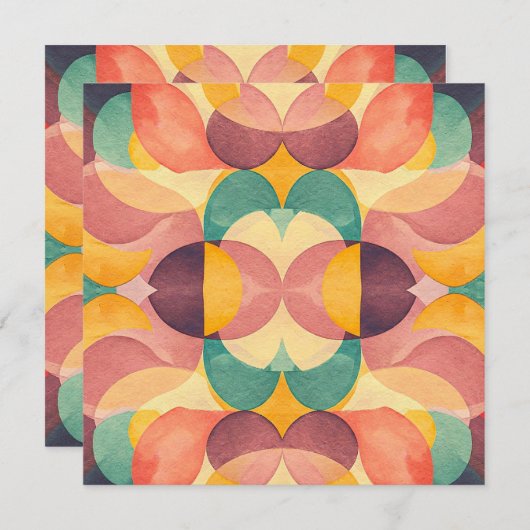Vintage Abstract Pattern Einladung (Vorne/Hinten)