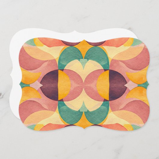 Vintage Abstract Pattern Einladung (Vorne/Hinten)