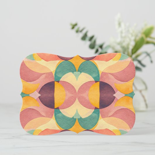 Vintage Abstract Pattern Einladung (Stehend Vorderseite)