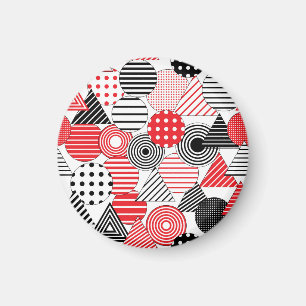 Vintage Abstract: Punkte und Streifen Magnet