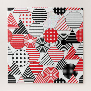 Vintage Abstract: Punkte und Streifen Puzzle