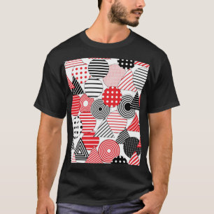 Vintage Abstract: Punkte und Streifen T-Shirt
