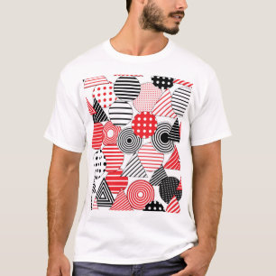 Vintage Abstract: Punkte und Streifen T-Shirt