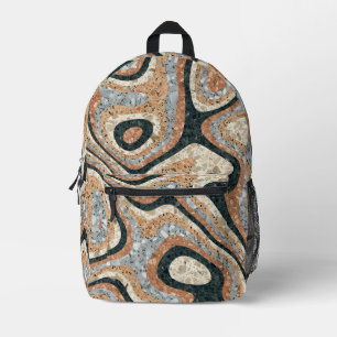 Vintage-Abstrakt Quarzstein Natürlich Bedruckter Rucksack