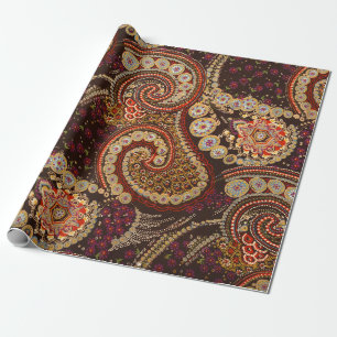 Vintage Abstrakte Art Colorful Paisley Pattern Geschenkpapier
