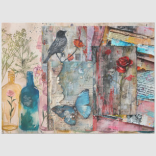Vintage Abstrakte Art Decoupage Seidenpapier