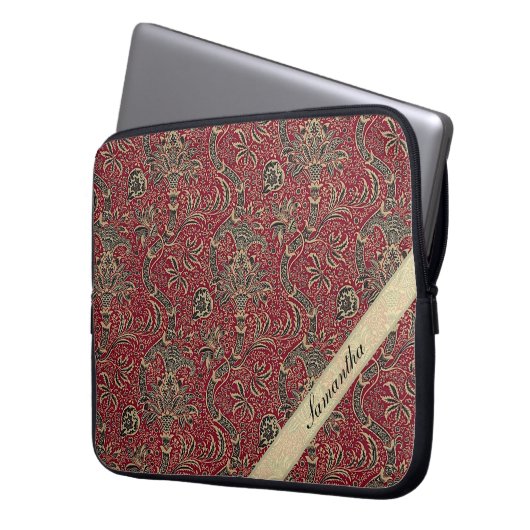 Vintage Abstrakte Blume Laptopschutzhülle (Vorderseite Links)