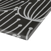 Vintage Abstrakte Blüte in Schwarz-Weiß-Muster Schneidebrett (Ecke)