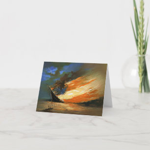 Vintage Abstrakte Brandmeldekarte Feiertagskarte