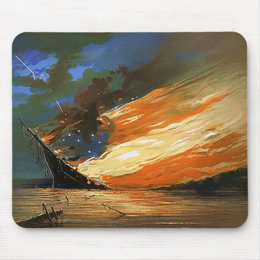 Vintage Abstrakte Brennfahne Mauszeiger Mousepad (Vorne)