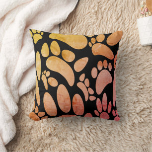 Vintage Abstrakte Dog Paw Prints Kissen