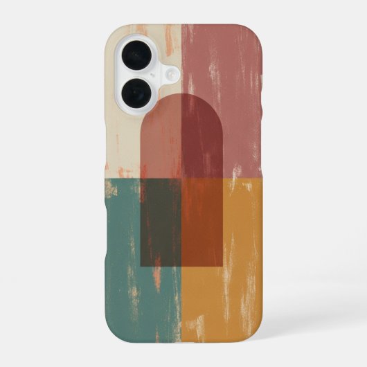 Vintage abstrakte geometrische Bogen iPhone 16 Hülle (Rückseite)