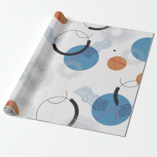 Vintage abstrakte geometrische Formen und Pinselfo Geschenkpapier