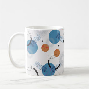Vintage abstrakte geometrische Formen und Pinselfo Kaffeetasse