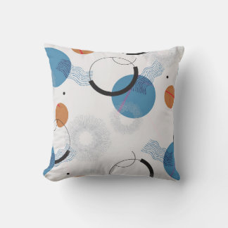 Vintage abstrakte geometrische Formen und Pinselfo Kissen