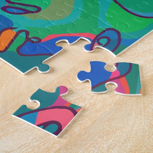 Vintage Abstrakte Gesichtshülse Doodline Puzzle (Seite)