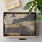 Vintage Abstrakte Grunge Birds Decoupage Seidenpapier (Geschenk)