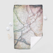 Vintage abstrakte Karte von Nordamerika Golfhandtuch (Insitu)