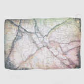 Vintage abstrakte Karte von Nordamerika Golfhandtuch (Horizontal)