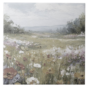 Vintage Abstrakte Landschaft Neutrale Kunst Fliese