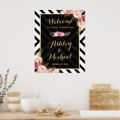 Vintage Abstrakte Lines Muster Hochzeitszeichen Poster (Küche)