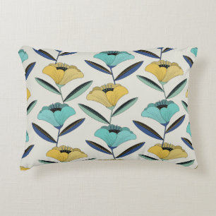 Vintage abstrakte Linie-Art Blumenmuster-Naht Dekokissen