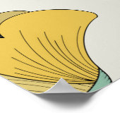 Vintage abstrakte Linie-Art Blumenmuster-Naht Poster (Ecke)