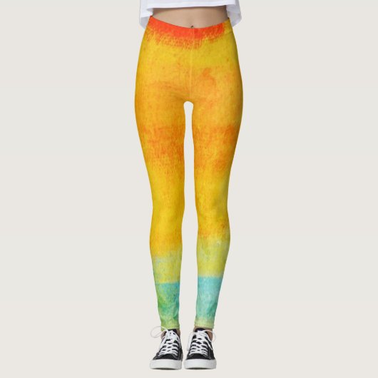 Vintage Abstrakte Malerei Leggings (Vorderseite)