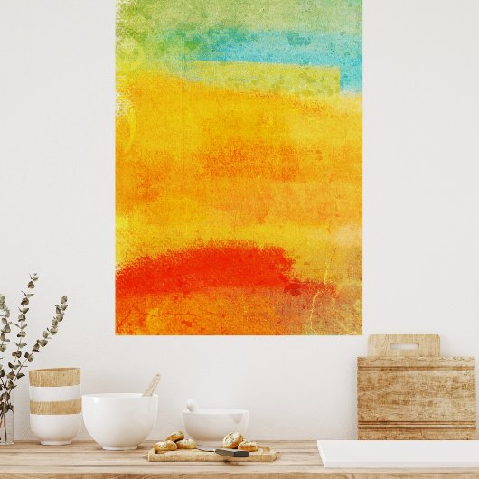 Vintage Abstrakte Malerei Poster (Küche)