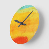 Vintage Abstrakte Malerei Runde Wanduhr (Winkel)