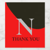 Vintage Abstrakte Monogramme in Rot und Schwarz Weinetikett (Einzelnes Label)