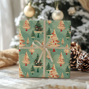 Vintage Abstrakte Niedliche Schneeschauer Winterwe Geschenkpapier