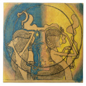 Vintage Abstrakte Symbolik Jugendstil-Tour Fliese (Vorderseite)