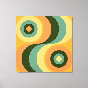 Vintage, Abstrakte und farbenfrohe Rainbow-Quadrat Leinwanddruck