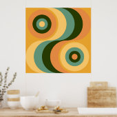 Vintage, Abstrakte und farbenfrohe Rainbow-Quadrat Poster (Küche)