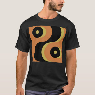 Vintage, Abstrakte und gelbe Wavy-Quadrate T-Shirt