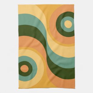 Vintage abstrakte wellige bunte Regenbogen Quadrat Handtuch